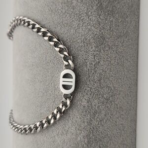 Chunky Stainless Steel Silver Toned Cuban Link CD Fashion Necklace